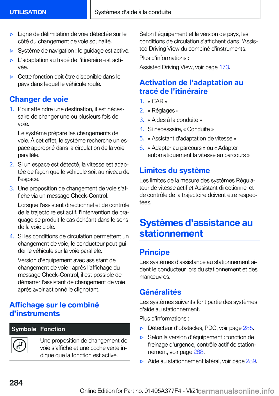 BMW X3 M 2022  Notices Demploi (in French) 'x�L�i�g�n�e��d�e��d�é�l�i�m�i�t�a�t�i�o�n��d�e��v�o�i�e��d�é�t�e�c�t�é�e��s�u�r��l�e�c�