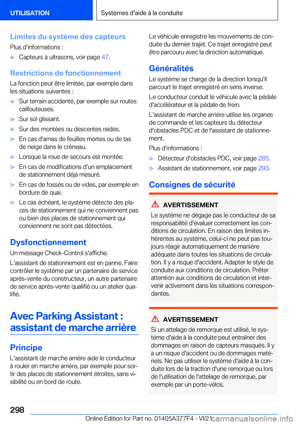 BMW X3 M 2022  Notices Demploi (in French) �L�i�m�i�t�e�s��d�u��s�y�s�t�è�m�e��d�e�s��c�a�p�t�e�u�r�s�P�l�u�s��d�'�i�n�f�o�r�m�a�t�i�o�n�s��:'x�C�a�p�t�e�u�r�s��