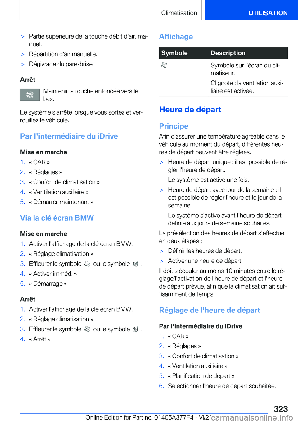 BMW X3 M 2022  Notices Demploi (in French) 'x�P�a�r�t�i�e��s�u�p�é�r�i�e�u�r�e��d�e��l�a��t�o�u�c�h�e��d�é�b�i�t��d�'�a�i�r�,��m�aj
�n�u�e�l�.'x�R�é�p�a�r�t�i�t�i�o�n��d�'�a�i�r��m�a�n�u�e�l�l�e�.'x�D�é�g�i�v�