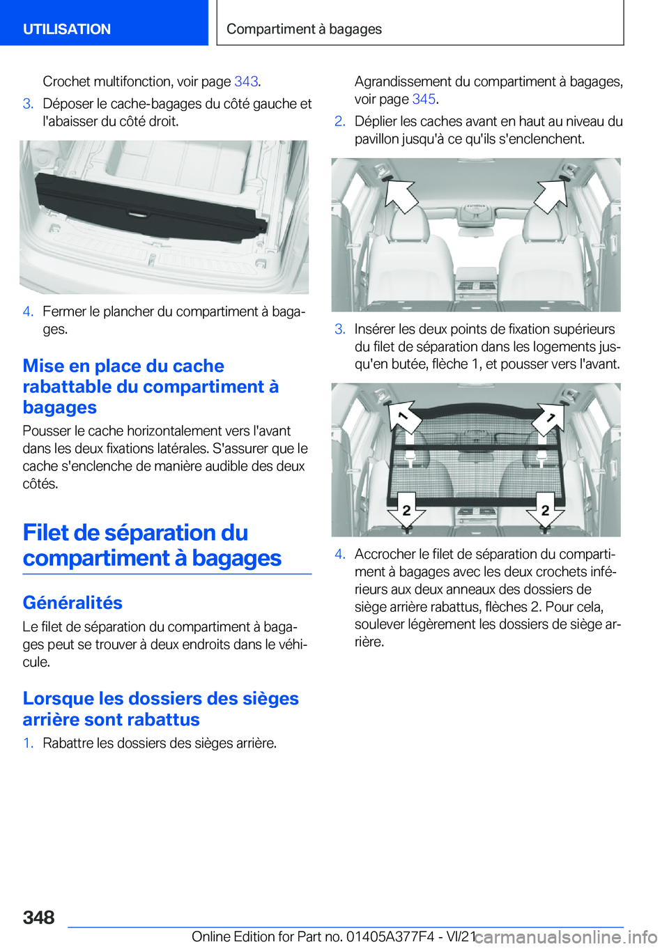 BMW X3 M 2022  Notices Demploi (in French) �C�r�o�c�h�e�t��m�u�l�t�i�f�o�n�c�t�i�o�n�,��v�o�i�r��p�a�g�e��3�4�3�.�3�.�D�é�p�o�s�e�r��l�e��c�a�c�h�e�-�b�a�g�a�g�e�s��d�u��c�