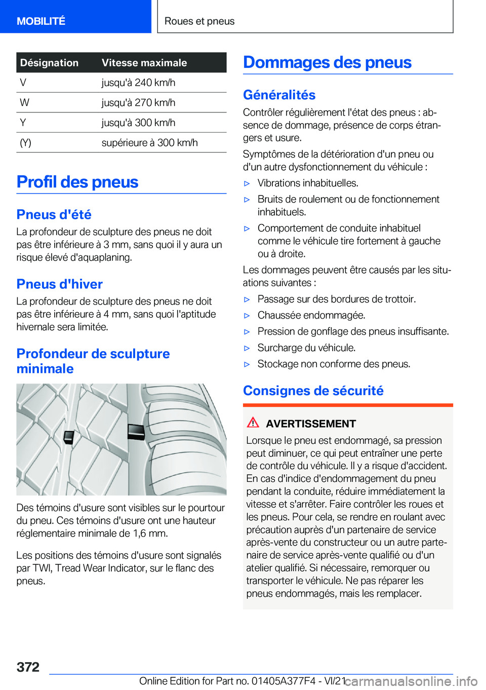 BMW X3 M 2022  Notices Demploi (in French) �D�é�s�i�g�n�a�t�i�o�n�V�i�t�e�s�s�e��m�a�x�i�m�a�l�e�V�j�u�s�q�u�'�
