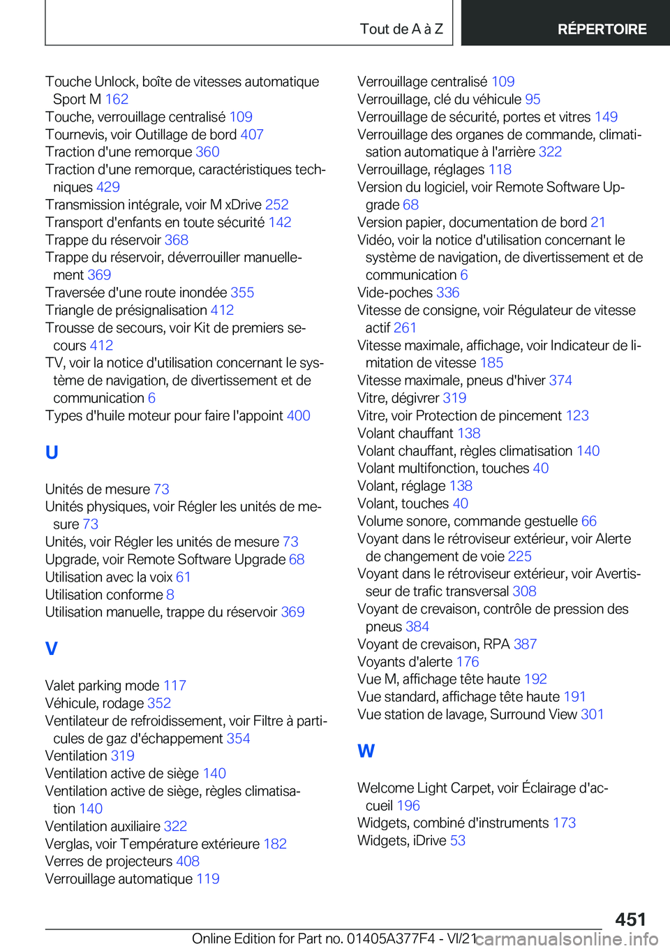 BMW X3 M 2022  Notices Demploi (in French) �T�o�u�c�h�e��U�n�l�o�c�k�,��b�o�