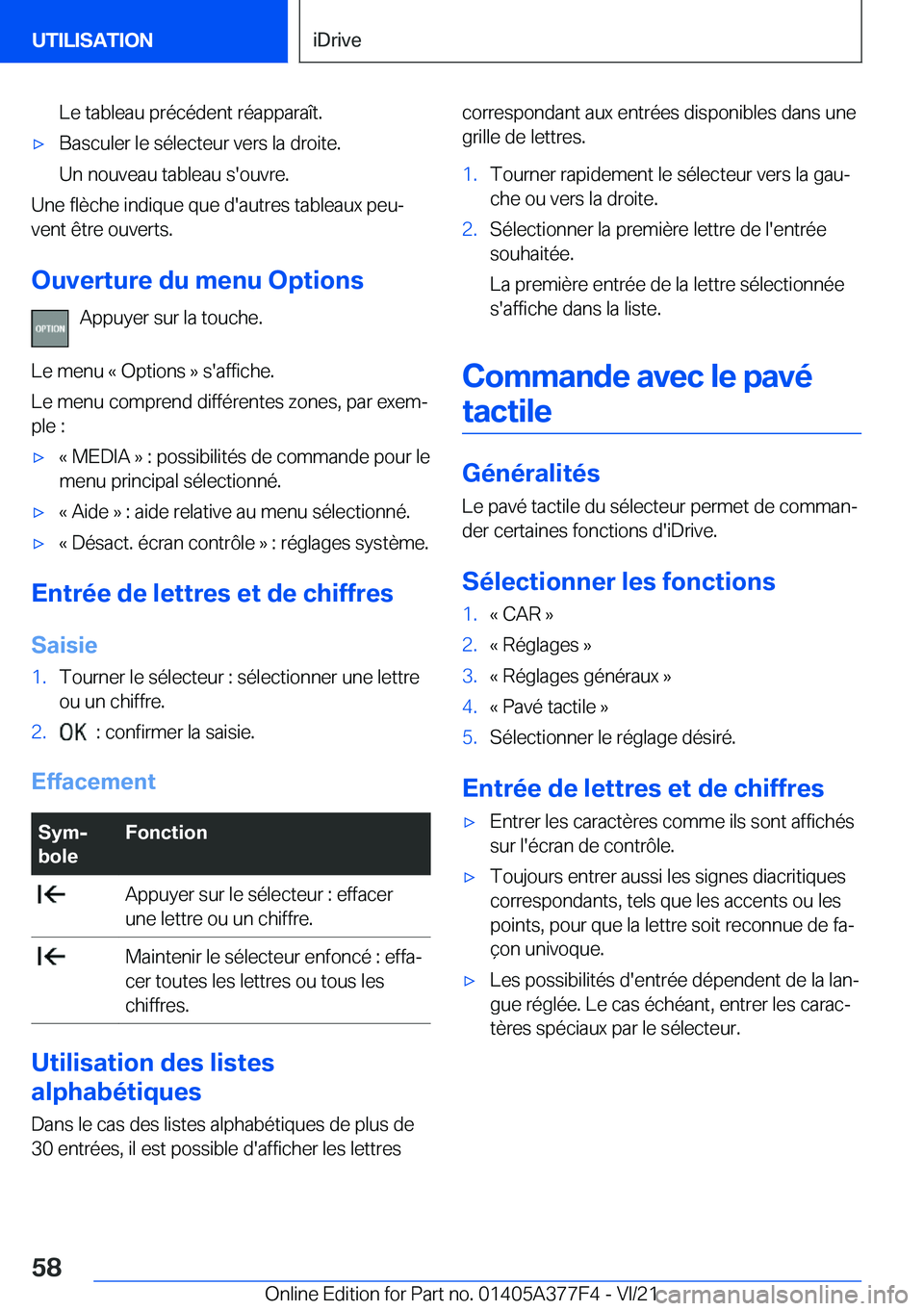 BMW X3 M 2022  Notices Demploi (in French) �L�e��t�a�b�l�e�a�u��p�r�é�c�é�d�e�n�t��r�é�a�p�p�a�r�a�