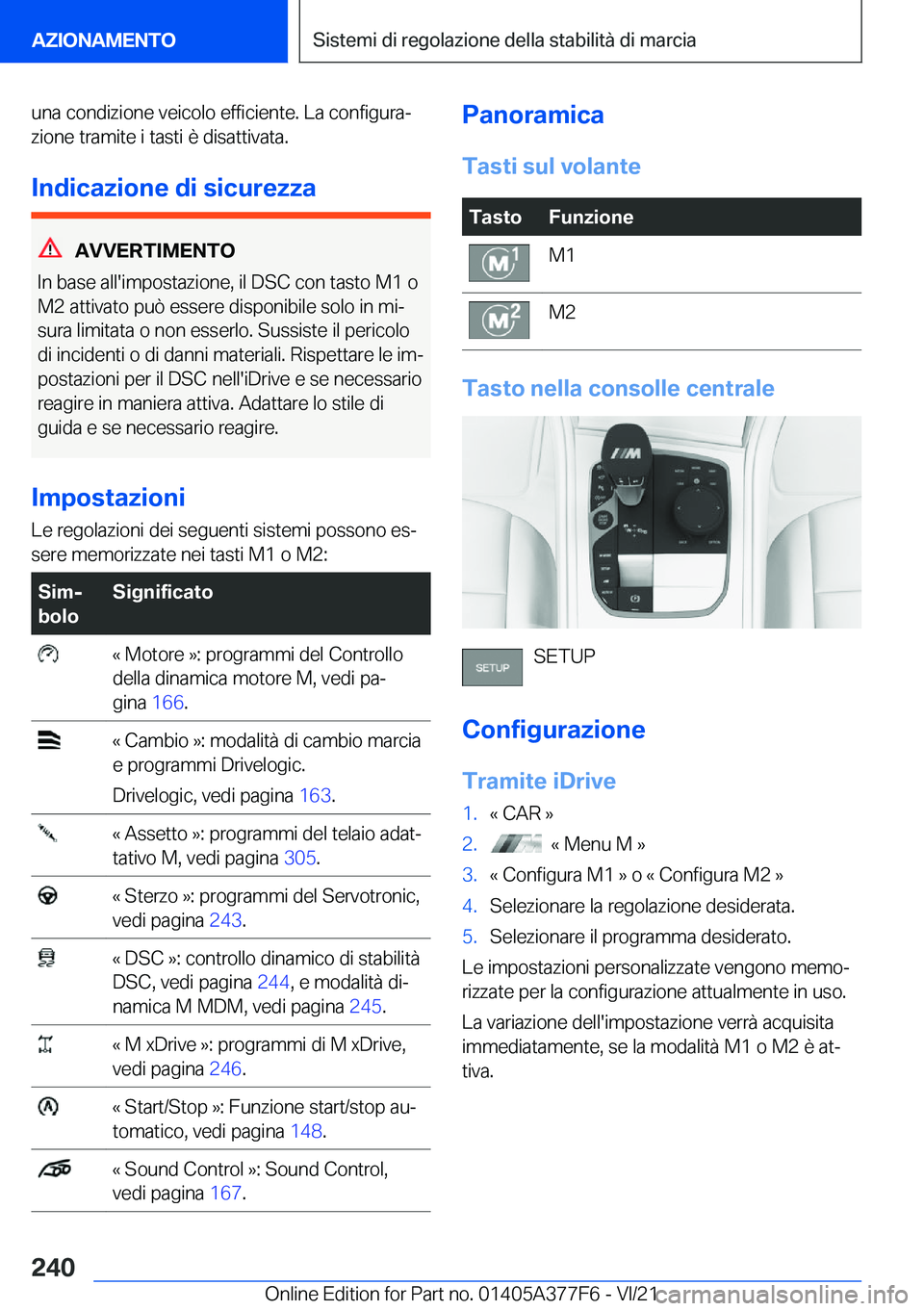 BMW X3 M 2022  Libretti Di Uso E manutenzione (in Italian) �u�n�a��c�o�n�d�i�z�i�o�n�e��v�e�i�c�o�l�o��e�f�f�i�c�i�e�n�t�e�.��L�a��c�o�n�f�i�g�u�r�aª�z�i�o�n�e��t�r�a�m�i�t�e��i��t�a�s�t�i��è��d�i�s�a�t�t�i�v�a�t�a�.
�I�n�d�i�c�a�z�i�o�n�e��d�i�