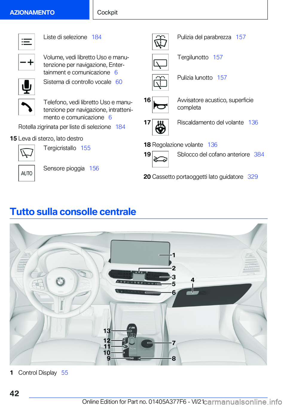 BMW X3 M 2022  Libretti Di Uso E manutenzione (in Italian) �L�i�s�t�e��d�i��s�e�l�e�z�i�o�n�e\_�1�8�4�V�o�l�u�m�e�,��v�e�d�i��l�i�b�r�e�t�t�o��U�s�o��e��m�a�n�uª
�t�e�n�z�i�o�n�e��p�e�r��n�a�v�i�g�a�z�i�o�n�e�,��E�n�t�e�rª
�t�a�i�n�m�e�n�t��e