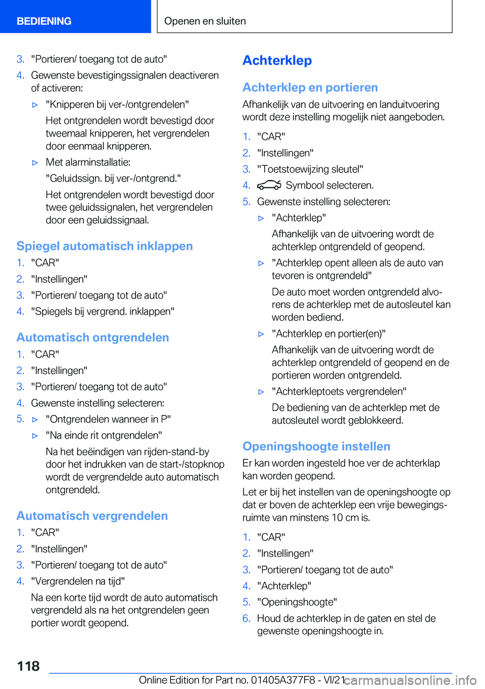 BMW X3 M 2022  Instructieboekjes (in Dutch) �3�.��P�o�r�t�i�e�r�e�n�/��t�o�e�g�a�n�g��t�o�t��d�e��a�u�t�o��4�.�G�e�w�e�n�s�t�e��b�e�v�e�s�t�i�g�i�n�g�s�s�i�g�n�a�l�e�n��d�e�a�c�t�i�v�e�r�e�n�o�f��a�c�t�i�v�e�r�e�n�:'x��K�n�i�p�p�e
