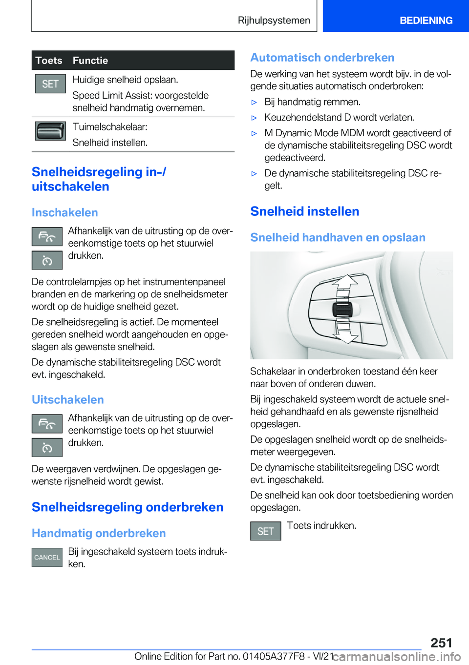 BMW X3 M 2022  Instructieboekjes (in Dutch) �T�o�e�t�s�F�u�n�c�t�i�e�H�u�i�d�i�g�e��s�n�e�l�h�e�i�d��o�p�s�l�a�a�n�.
�S�p�e�e�d��L�i�m�i�t��A�s�s�i�s�t�:��v�o�o�r�g�e�s�t�e�l�d�e
�s�n�e�l�h�e�i�d��h�a�n�d�m�a�t�i�g��o�v�e�r�n�e�m�e�n�.�T