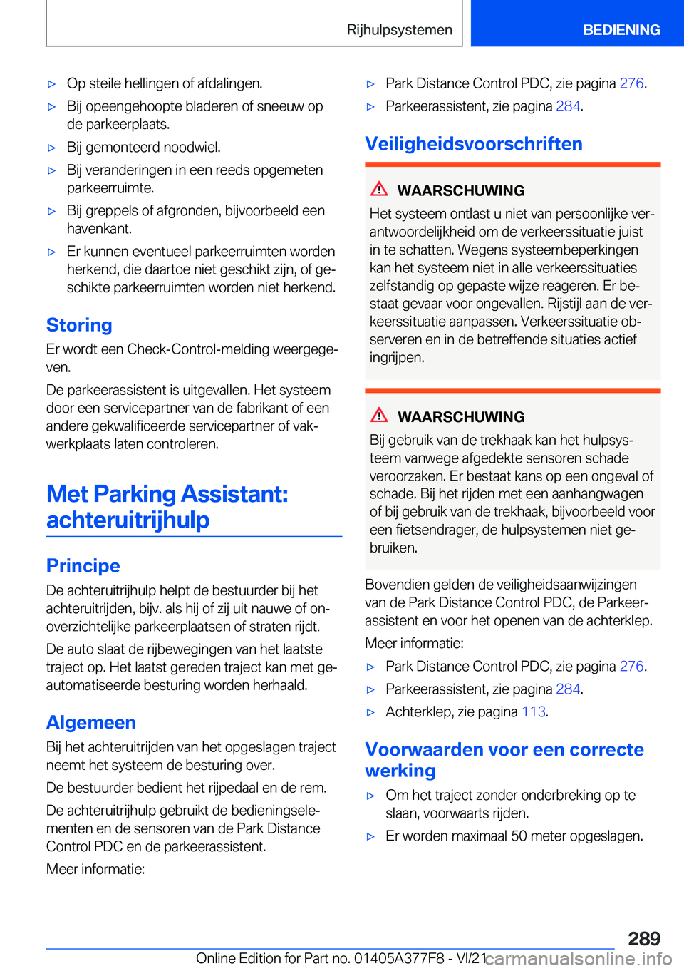 BMW X3 M 2022  Instructieboekjes (in Dutch) 'x�O�p��s�t�e�i�l�e��h�e�l�l�i�n�g�e�n��o�f��a�f�d�a�l�i�n�g�e�n�.'x�B�i�j��o�p�e�e�n�g�e�h�o�o�p�t�e��b�l�a�d�e�r�e�n��o�f��s�n�e�e�u�w��o�p
�d�e��p�a�r�k�e�e�r�p�l�a�a�t�s�.'x�