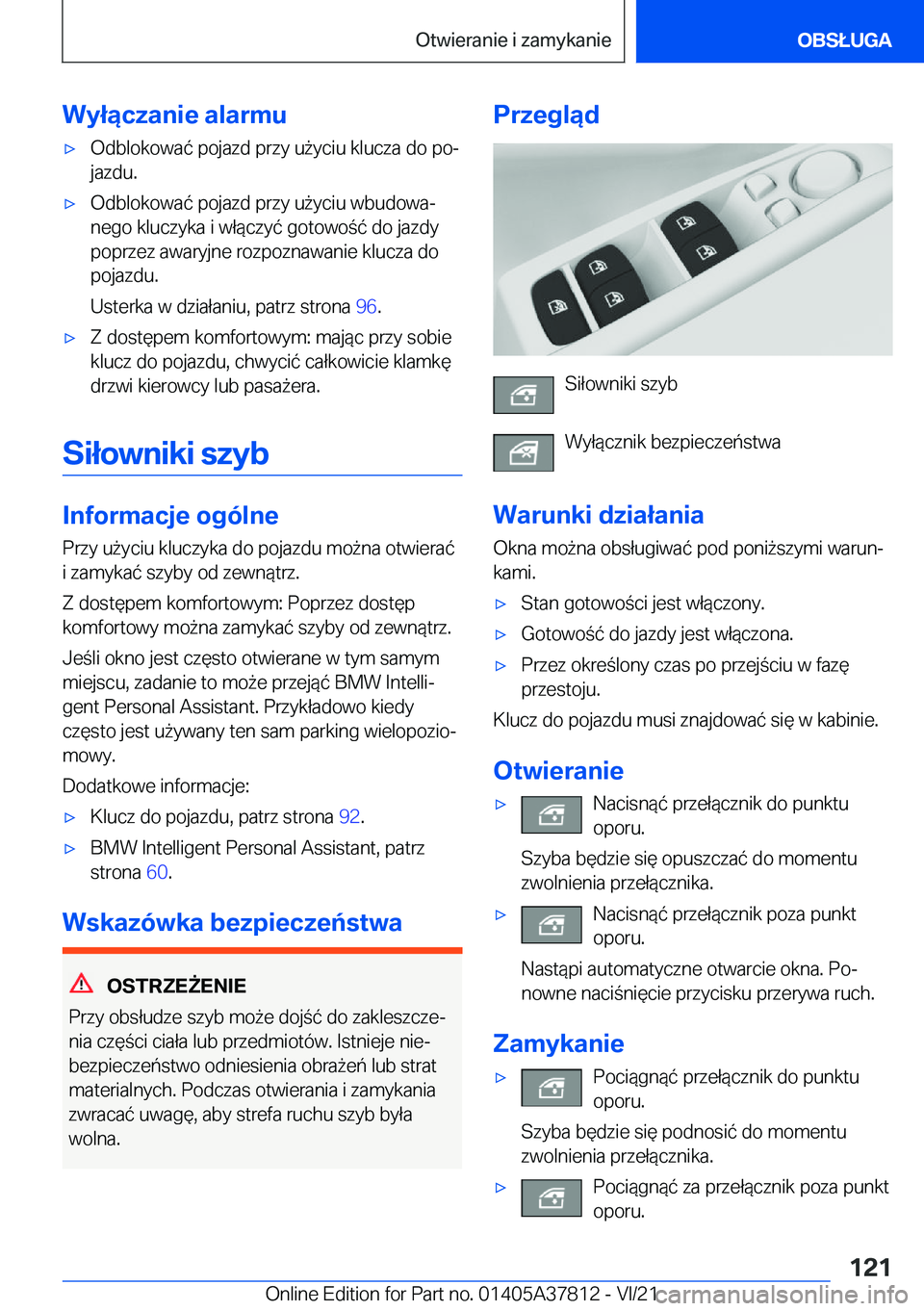 BMW X3 M 2022  Instrukcja obsługi (in Polish) �W�y�ł�ą�c�z�a�n�i�e��a�l�a�r�m�u'x�O�d�b�l�o�k�o�w�a�