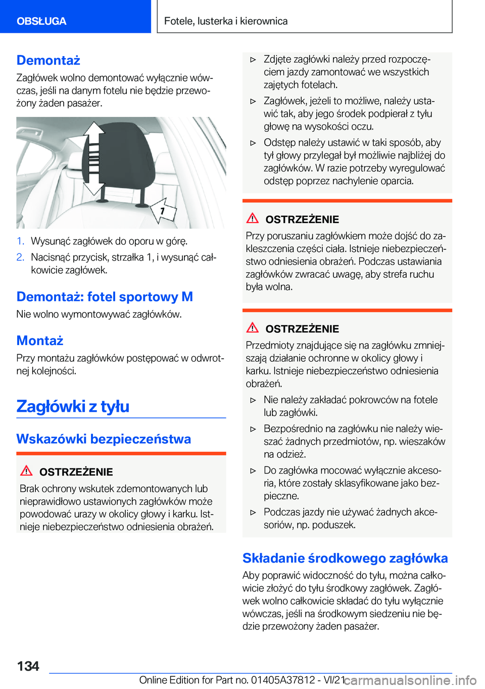 BMW X3 M 2022  Instrukcja obsługi (in Polish) �D�e�m�o�n�t�a9
�Z�a�g�ł�