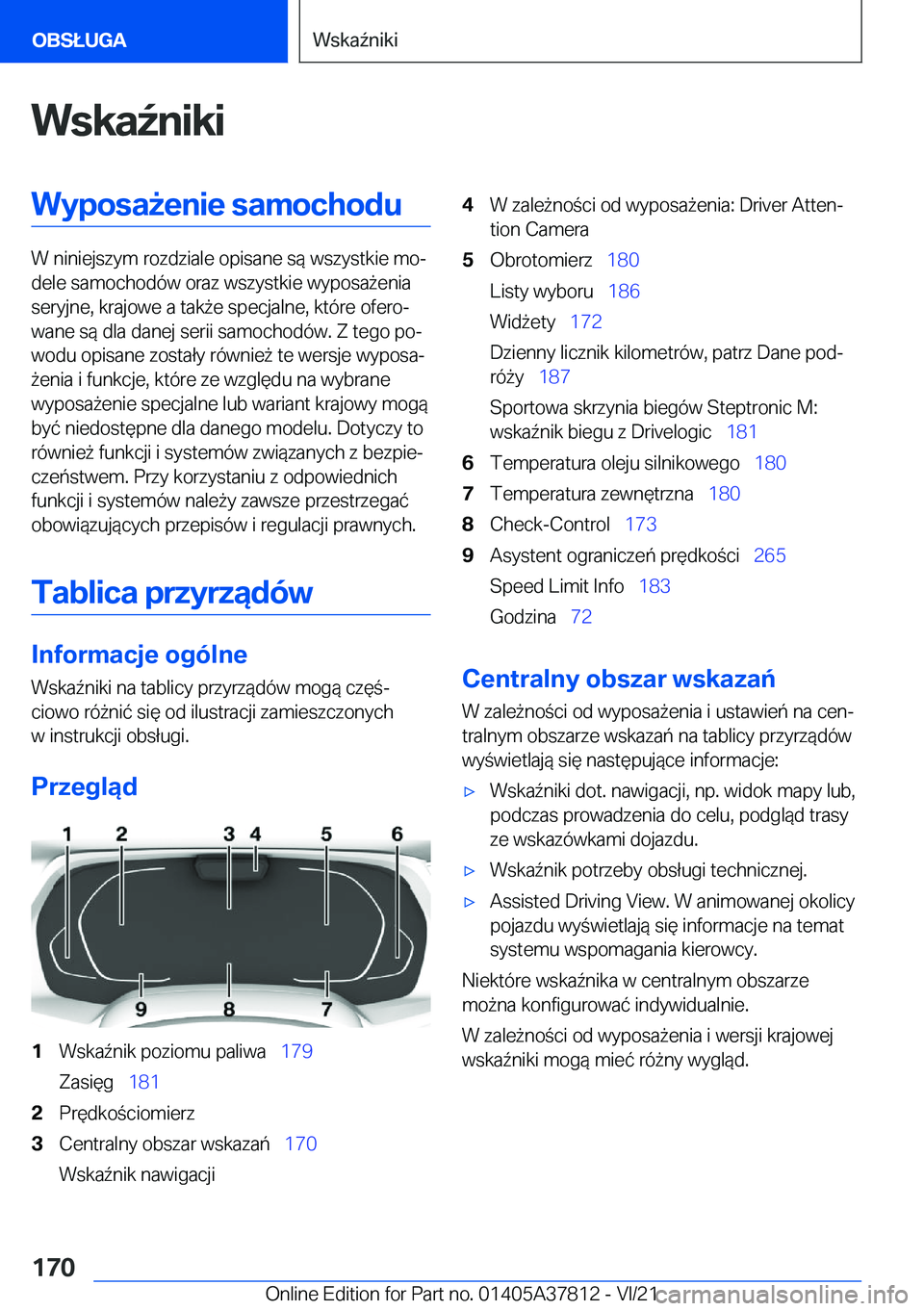 BMW X3 M 2022  Instrukcja obsługi (in Polish) �W�s�k�a7�n�i�k�i�W�y�p�o�s�a9�e�n�i�e��s�a�m�o�c�h�o�d�u
�W��n�i�n�i�e�j�s�z�y�m��r�o�z�d�z�i�a�l�e��o�p�i�s�a�n�e��s�