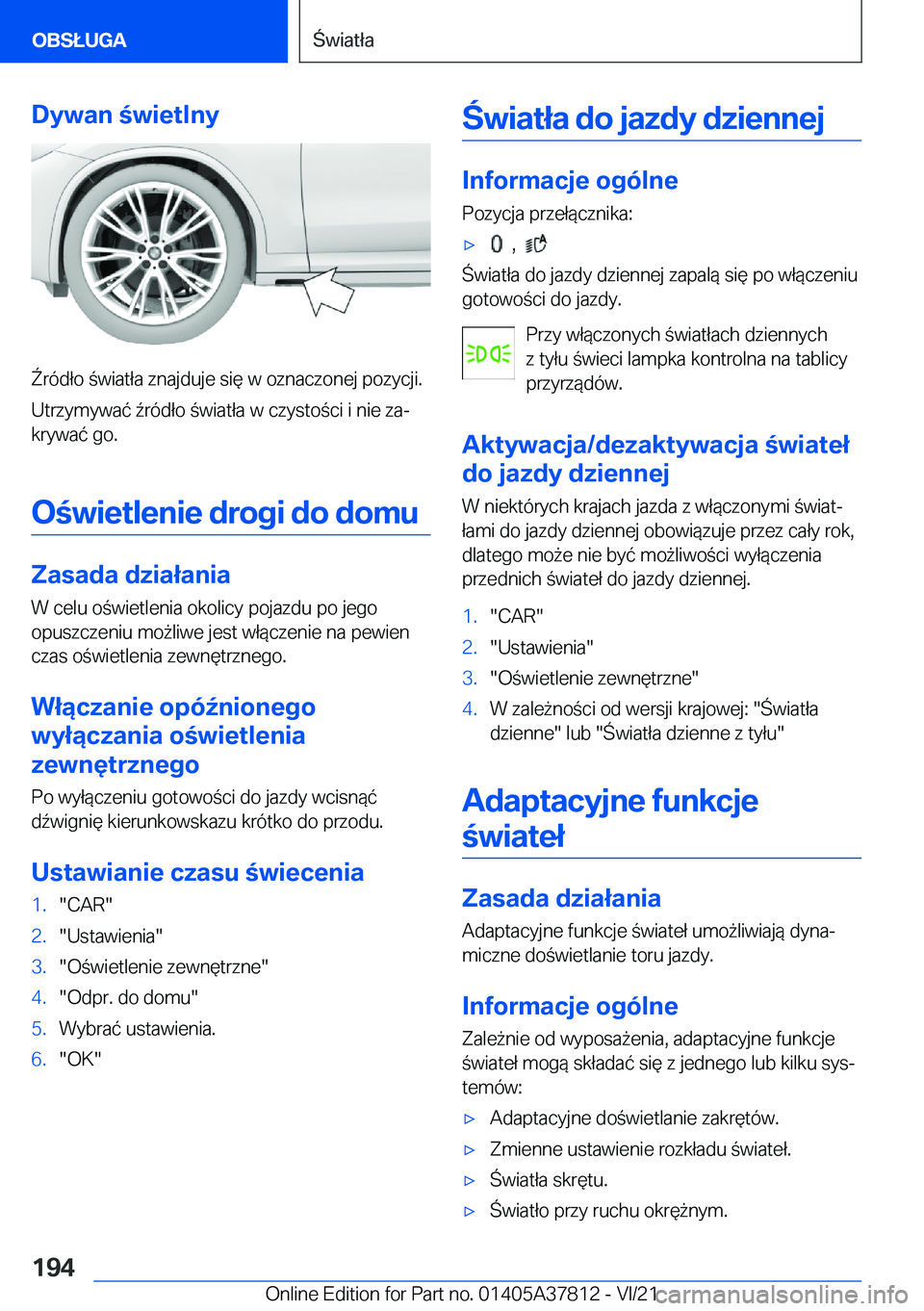 BMW X3 M 2022  Instrukcja obsługi (in Polish) �D�y�w�a�n��w�i�e�t�l�n�y
6�r�