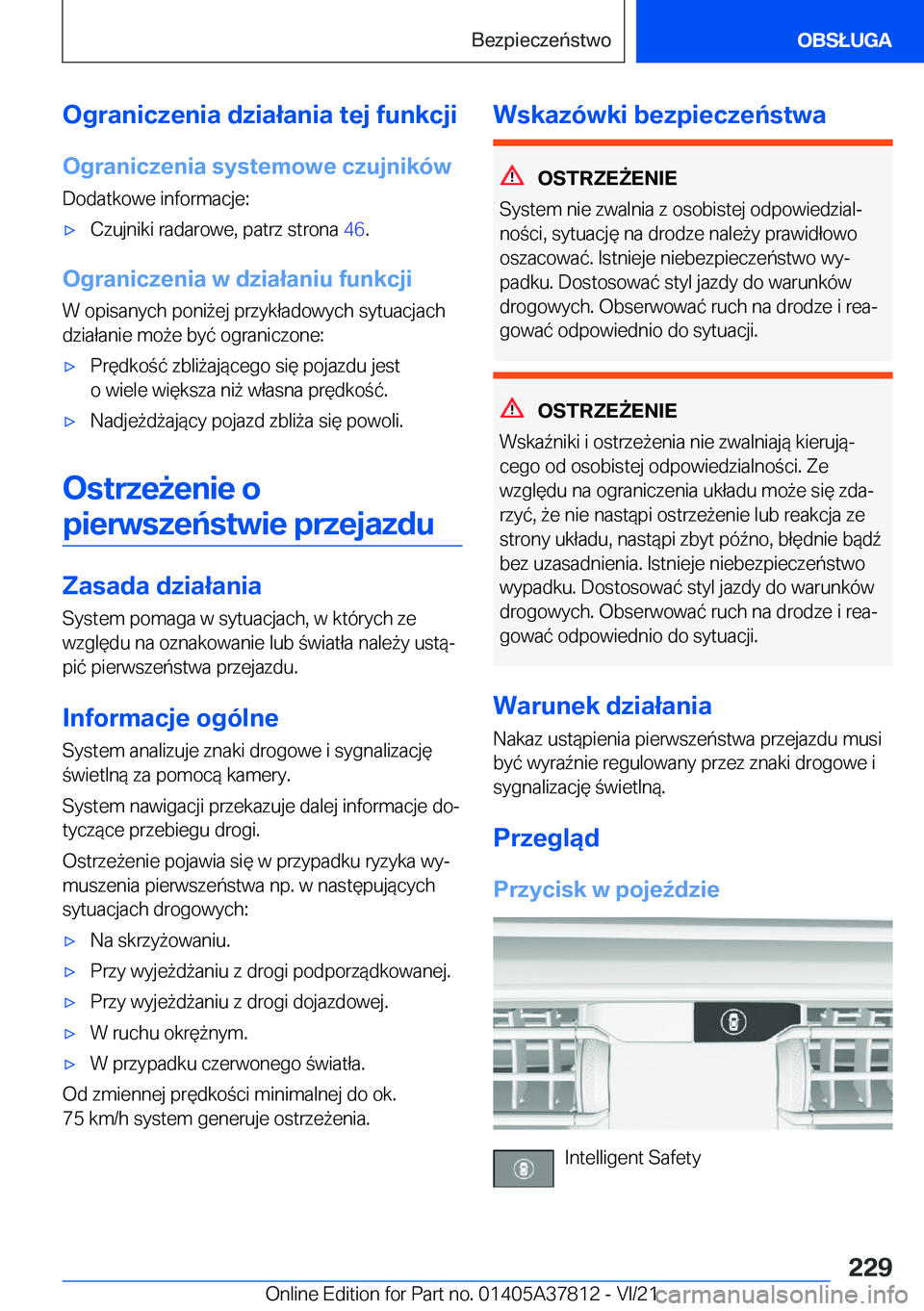 BMW X3 M 2022  Instrukcja obsługi (in Polish) �O�g�r�a�n�i�c�z�e�n�i�a��d�z�i�a�ł�a�n�i�a��t�e�j��f�u�n�k�c�j�i�O�g�r�a�n�i�c�z�e�n�i�a��s�y�s�t�e�m�o�w�e��c�z�u�j�n�i�k�