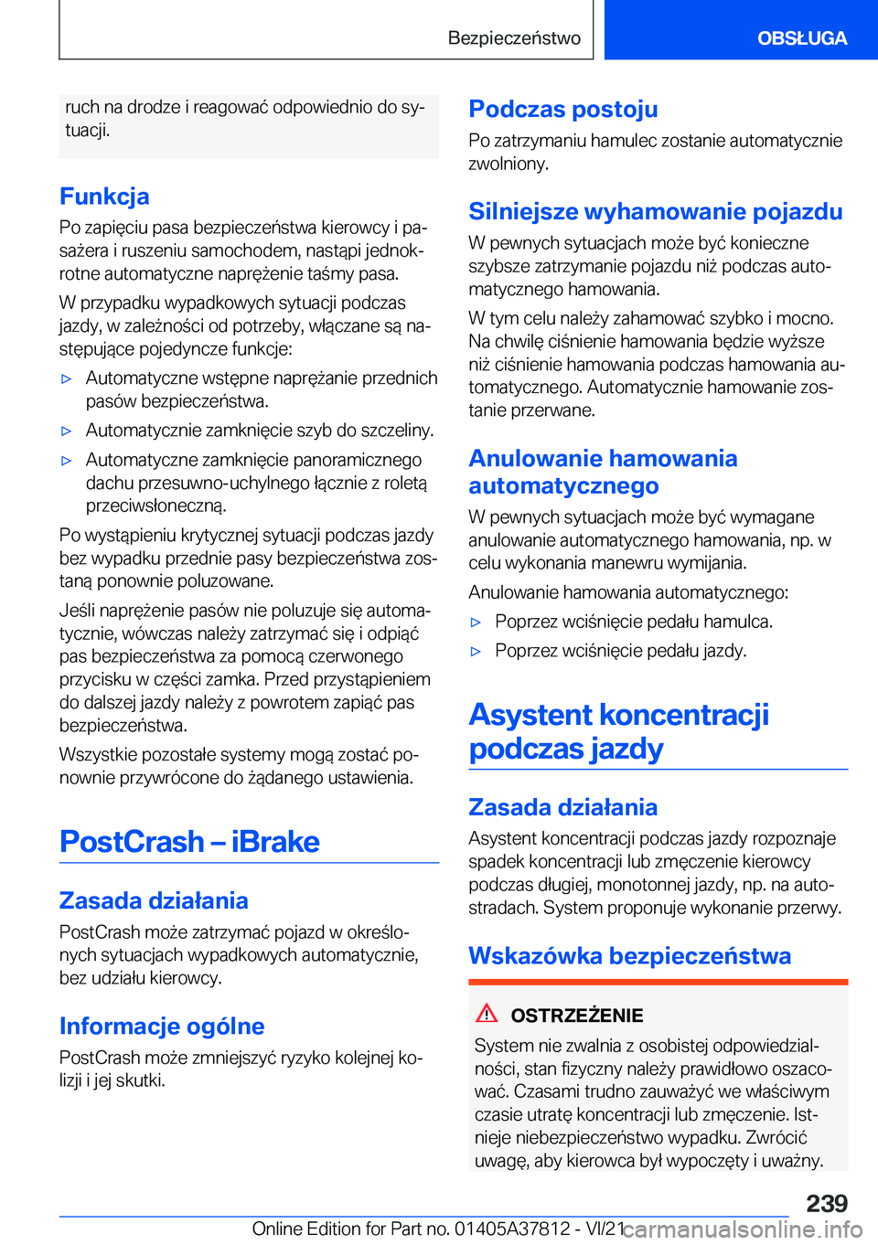 BMW X3 M 2022  Instrukcja obsługi (in Polish) �r�u�c�h��n�a��d�r�o�d�z�e��i��r�e�a�g�o�w�a�