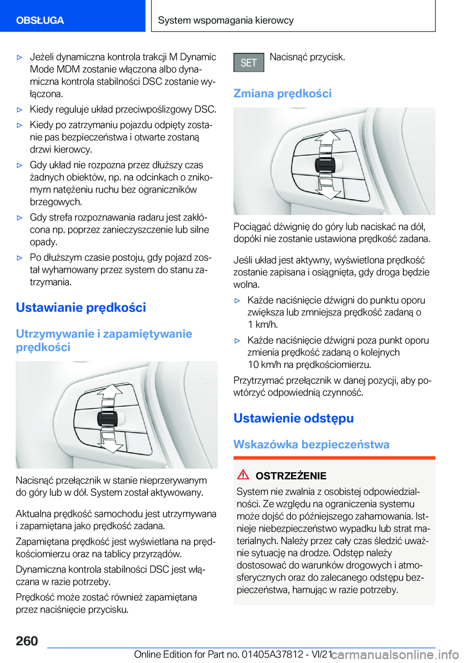 BMW X3 M 2022  Instrukcja obsługi (in Polish) 'x�J�e9�e�l�i��d�y�n�a�m�i�c�z�n�a��k�o�n�t�r�o�l�a��t�r�a�k�c�j�i��M��D�y�n�a�m�i�c�M�o�d�e��M�D�M��z�o�s�t�a�n�i�e��w�ł�