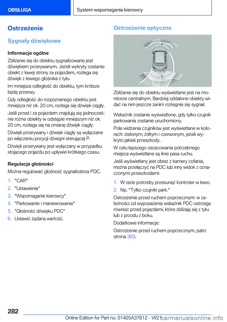 BMW X3 M 2022  Instrukcja obsługi (in Polish) �O�s�t�r�z�e9�e�n�i�e�S�y�g�n�a�ł�y��d7�w�i�