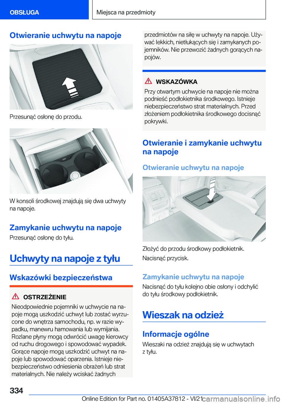 BMW X3 M 2022  Instrukcja obsługi (in Polish) �O�t�w�i�e�r�a�n�i�e��u�c�h�w�y�t�u��n�a��n�a�p�o�j�e
�P�r�z�e�s�u�n�