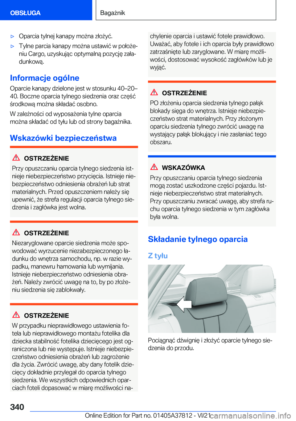 BMW X3 M 2022  Instrukcja obsługi (in Polish) 'x�O�p�a�r�c�i�a��t�y�l�n�e�j��k�a�n�a�p�y��m�o9�n�a��z�ł�o9�y�