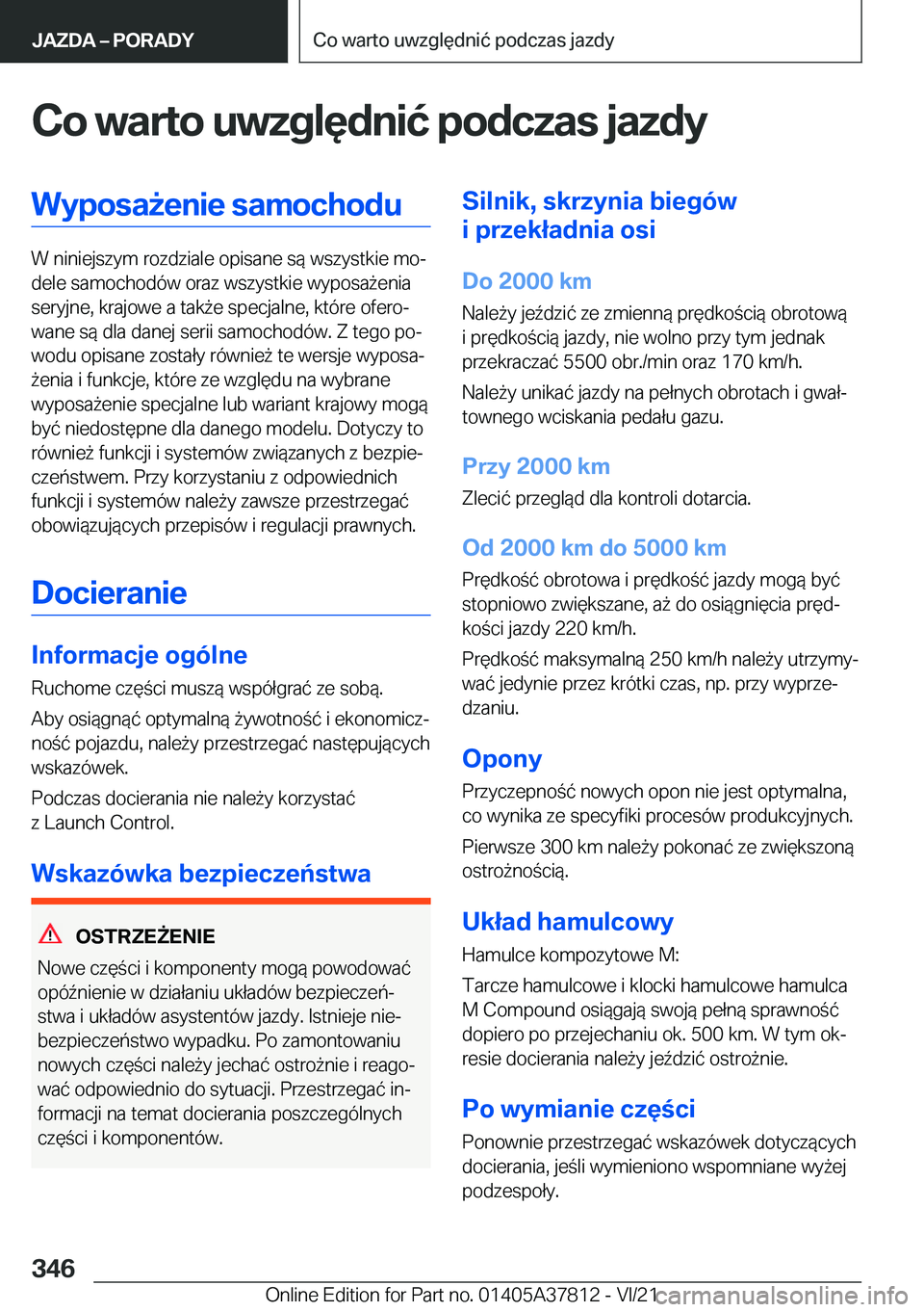 BMW X3 M 2022  Instrukcja obsługi (in Polish) �C�o��w�a�r�t�o��u�w�z�g�l�