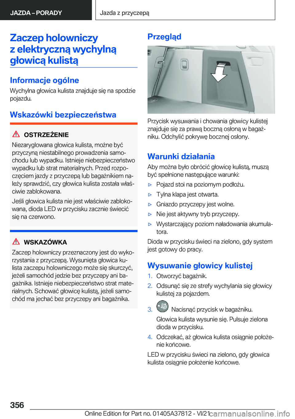 BMW X3 M 2022  Instrukcja obsługi (in Polish) �Z�a�c�z�e�p��h�o�l�o�w�n�i�c�z�y�z��e�l�e�k�t�r�y�c�z�n�ą��w�y�c�h�y�l�n�ą�g�ł�o�w�i�c�ą��k�u�l�i�s�t�ą
�I�n�f�o�r�m�a�c�j�e��o�g�