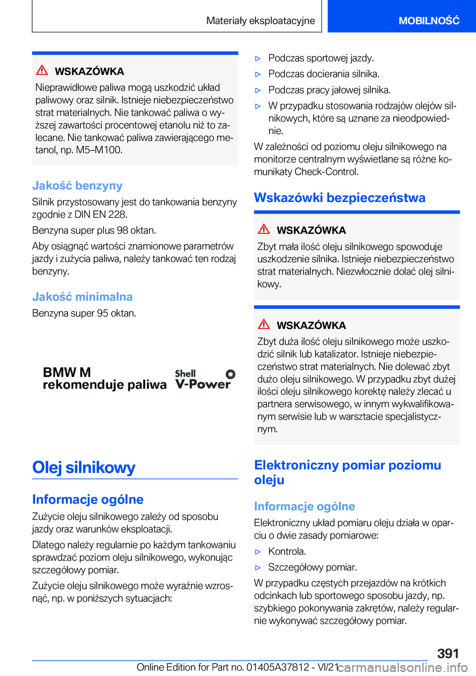 BMW X3 M 2022  Instrukcja obsługi (in Polish) �W�S�K�A�Z�
