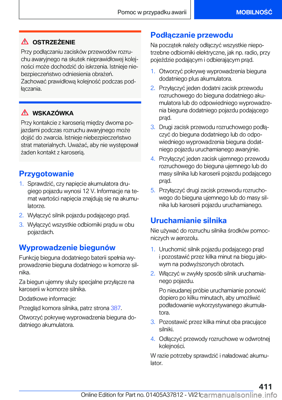 BMW X3 M 2022  Instrukcja obsługi (in Polish) �O�S�T�R�Z�E8�E�N�I�E
�P�r�z�y��p�o�d�ł�