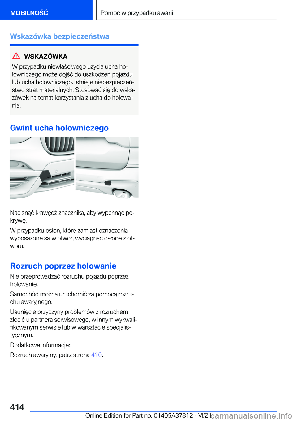 BMW X3 M 2022  Instrukcja obsługi (in Polish) �W�s�k�a�z�