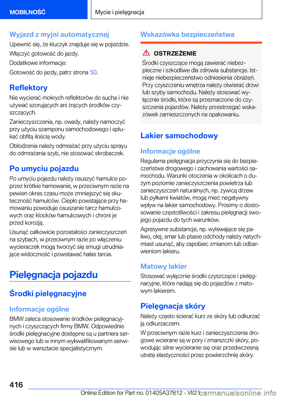 BMW X3 M 2022  Instrukcja obsługi (in Polish) �W�y�j�a�z�d��z��m�y�j�n�i��a�u�t�o�m�a�t�y�c�z�n�e�j
�U�p�e�w�n�i�