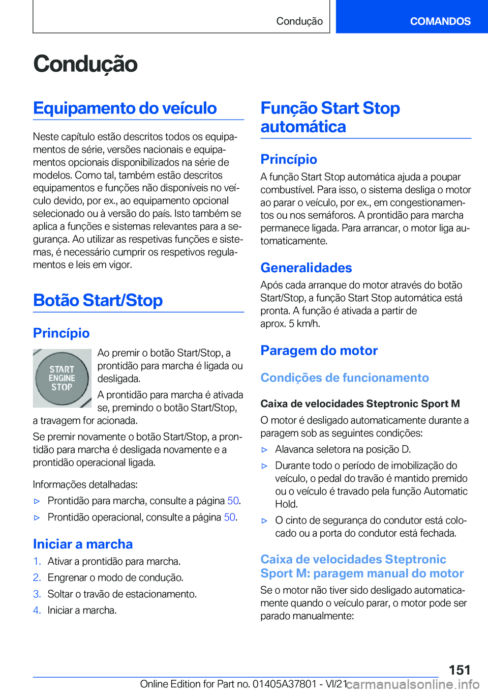 BMW X3 M 2022  Manual do condutor (in Portuguese) �C�o�n�d�u�