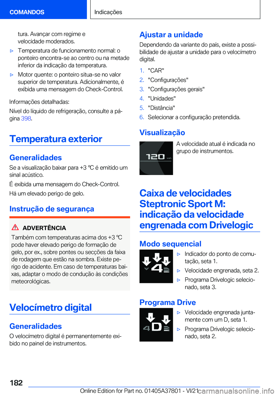 BMW X3 M 2022  Manual do condutor (in Portuguese) �t�u�r�a�.��A�v�a�n�