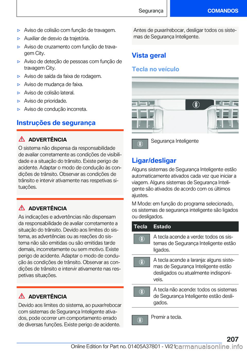 BMW X3 M 2022  Manual do condutor (in Portuguese) 'x�A�v�i�s�o��d�e��c�o�l�i�s�ã�o��c�o�m��f�u�n�