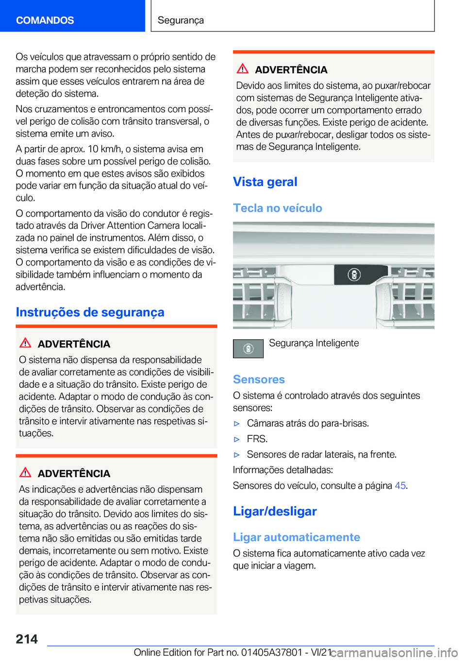 BMW X3 M 2022  Manual do condutor (in Portuguese) �O�s��v�e�