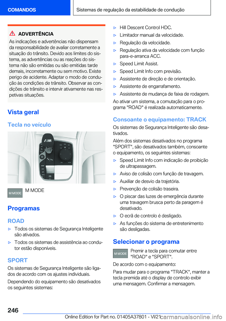 BMW X3 M 2022  Manual do condutor (in Portuguese) �A�D�V�E�R�T�
