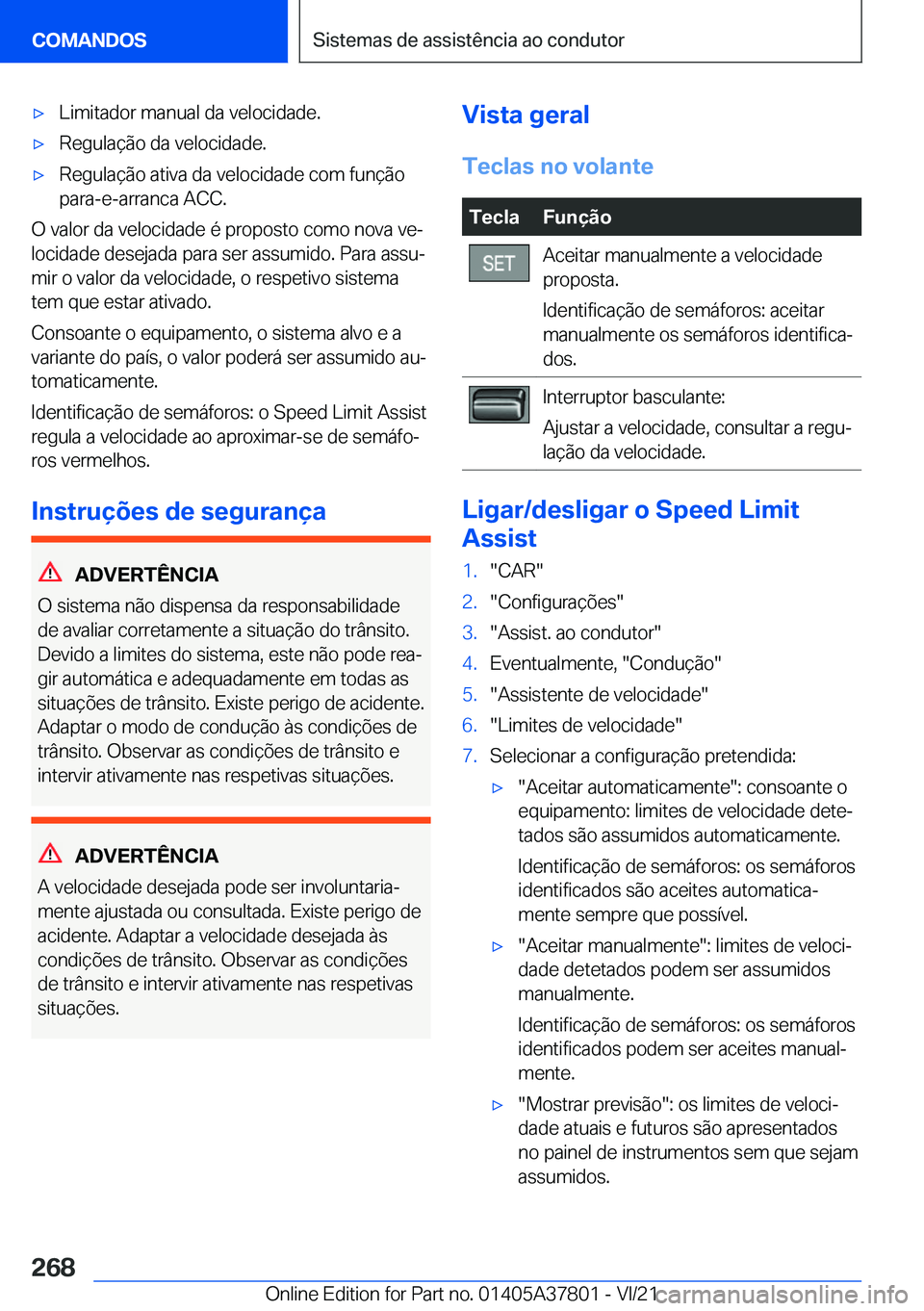 BMW X3 M 2022  Manual do condutor (in Portuguese) 'x�L�i�m�i�t�a�d�o�r��m�a�n�u�a�l��d�a��v�e�l�o�c�i�d�a�d�e�.'x�R�e�g�u�l�a�