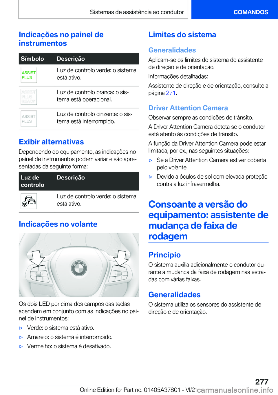 BMW X3 M 2022  Manual do condutor (in Portuguese) �I�n�d�i�c�a�
