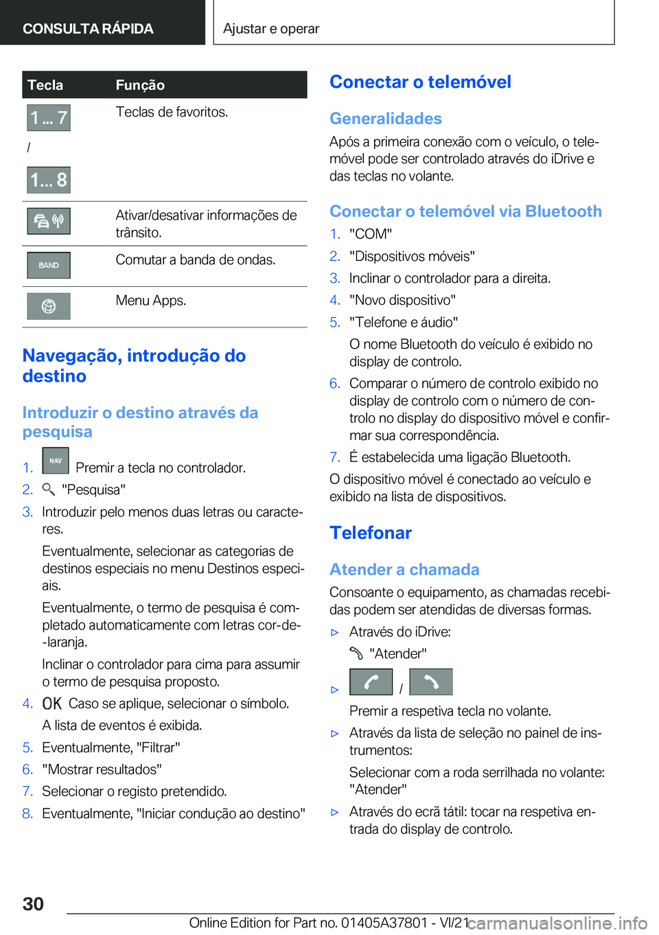 BMW X3 M 2022  Manual do condutor (in Portuguese) �T�e�c�l�a�F�u�n�