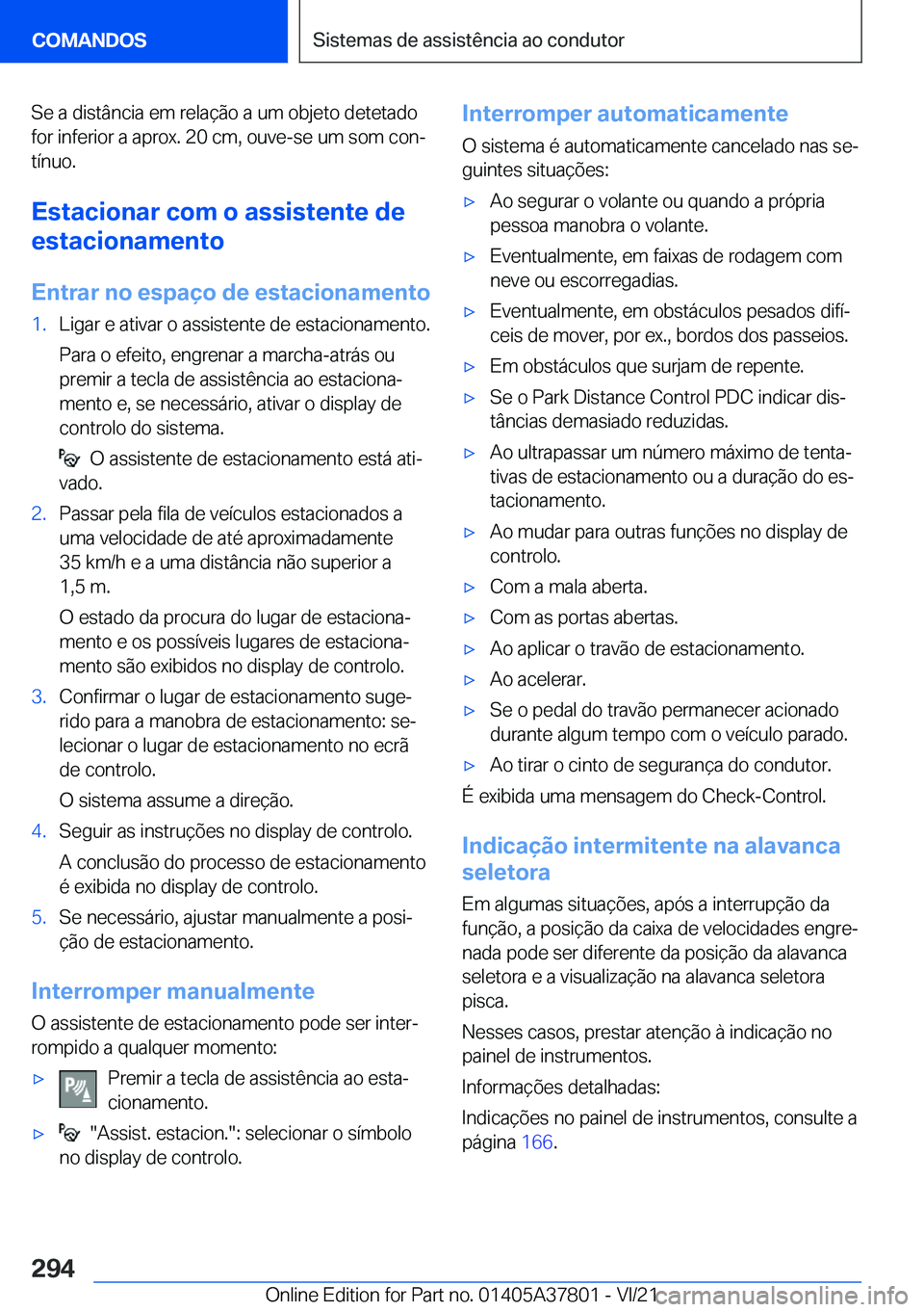 BMW X3 M 2022  Manual do condutor (in Portuguese) �S�e��a��d�i�s�t�â�n�c�i�a��e�m��r�e�l�a�
