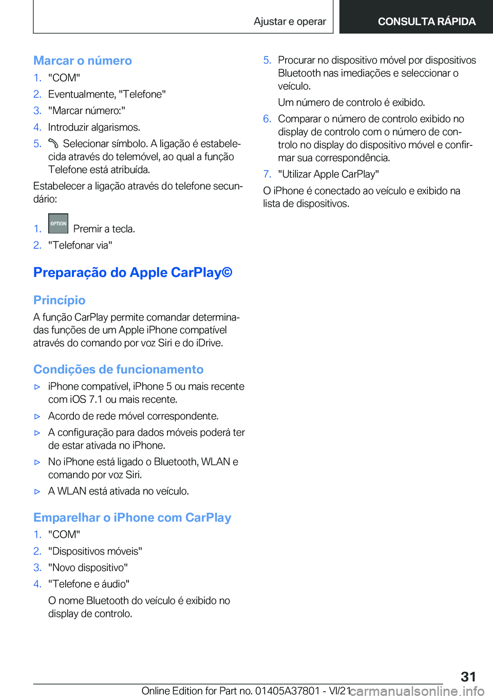 BMW X3 M 2022  Manual do condutor (in Portuguese) �M�a�r�c�a�r��o��n�