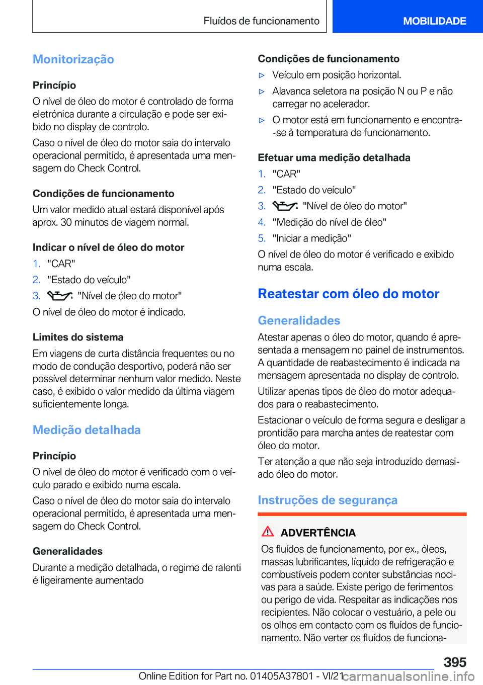 BMW X3 M 2022  Manual do condutor (in Portuguese) �M�o�n�i�t�o�r�i�z�a�