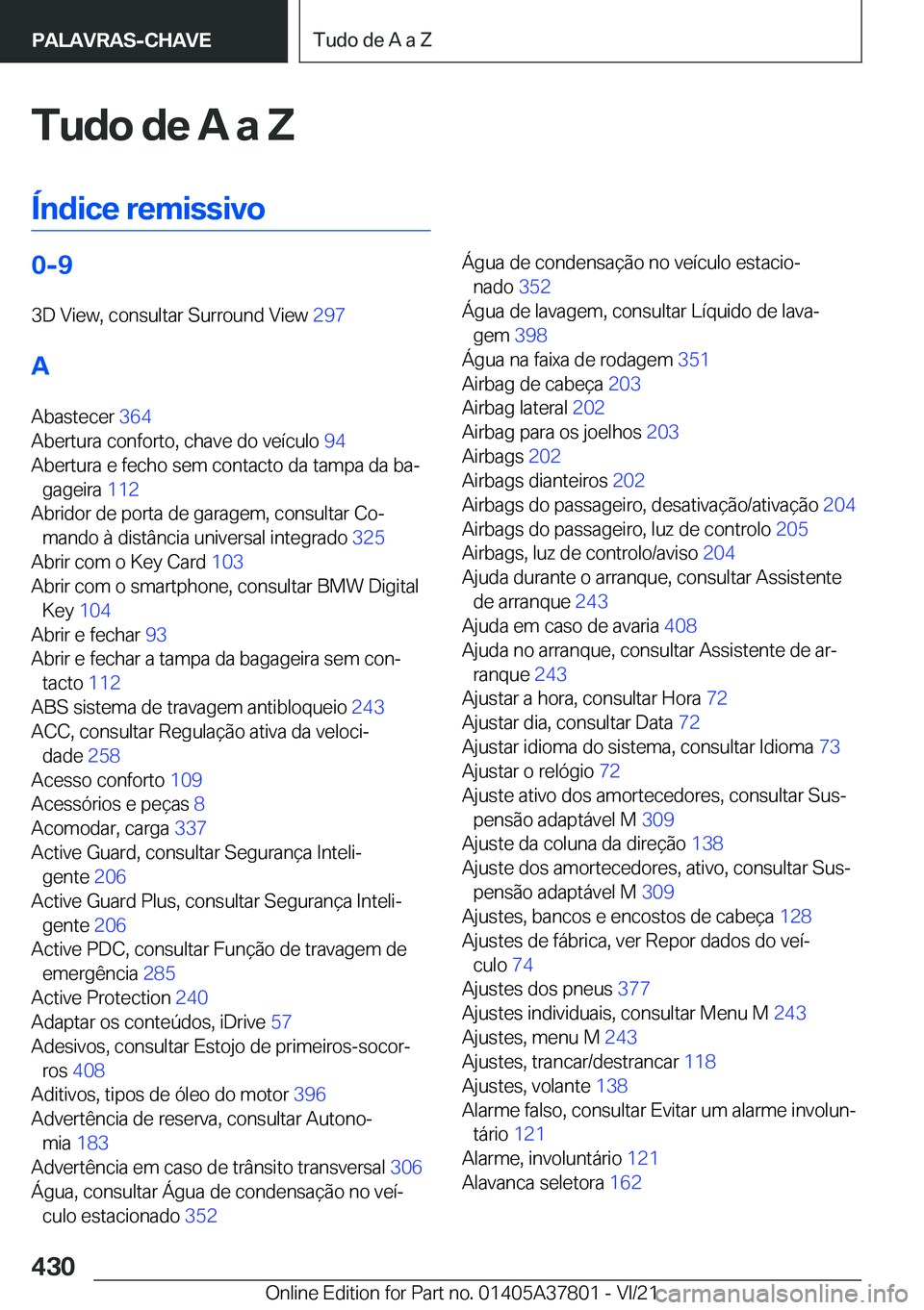 BMW X3 M 2022  Manual do condutor (in Portuguese) �T�u�d�o��d�e��A��a��Z
�