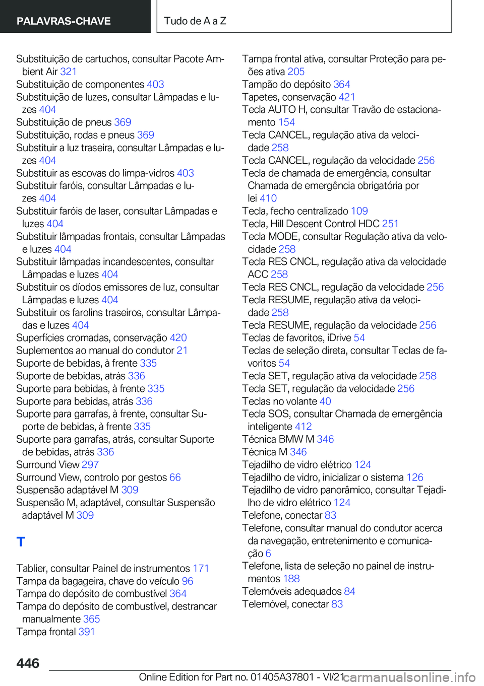 BMW X3 M 2022  Manual do condutor (in Portuguese) �S�u�b�s�t�i�t�u�i�
