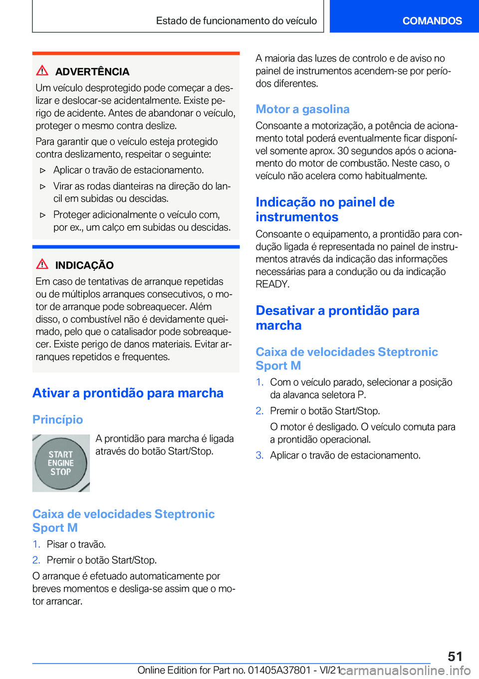 BMW X3 M 2022  Manual do condutor (in Portuguese) �A�D�V�E�R�T�