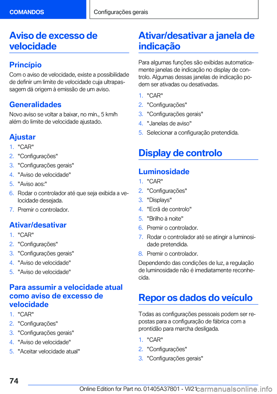 BMW X3 M 2022  Manual do condutor (in Portuguese) �A�v�i�s�o��d�e��e�x�c�e�s�s�o��d�e�v�e�l�o�c�i�d�a�d�e
�P�r�i�n�c�