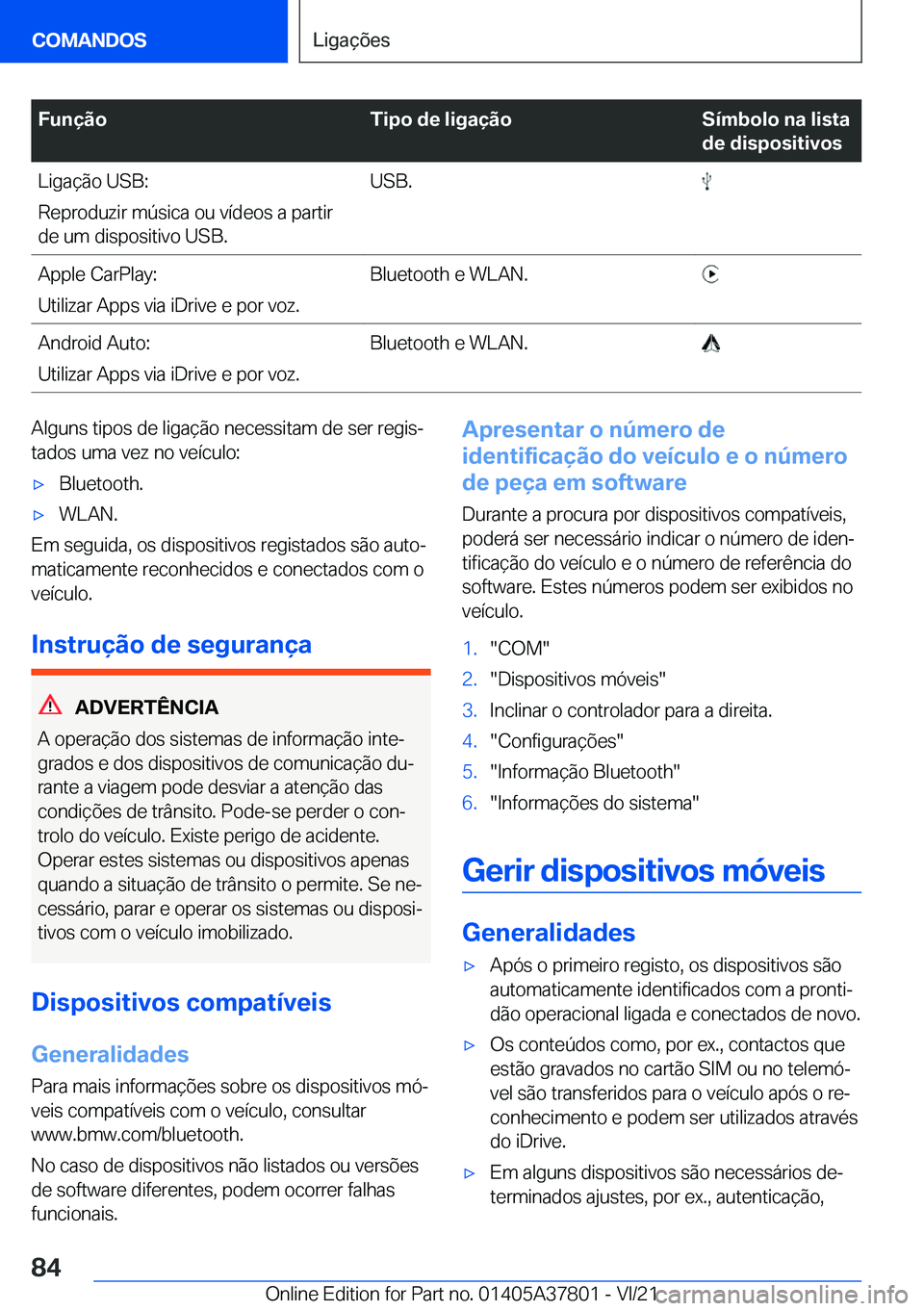 BMW X3 M 2022  Manual do condutor (in Portuguese) �F�u�n�