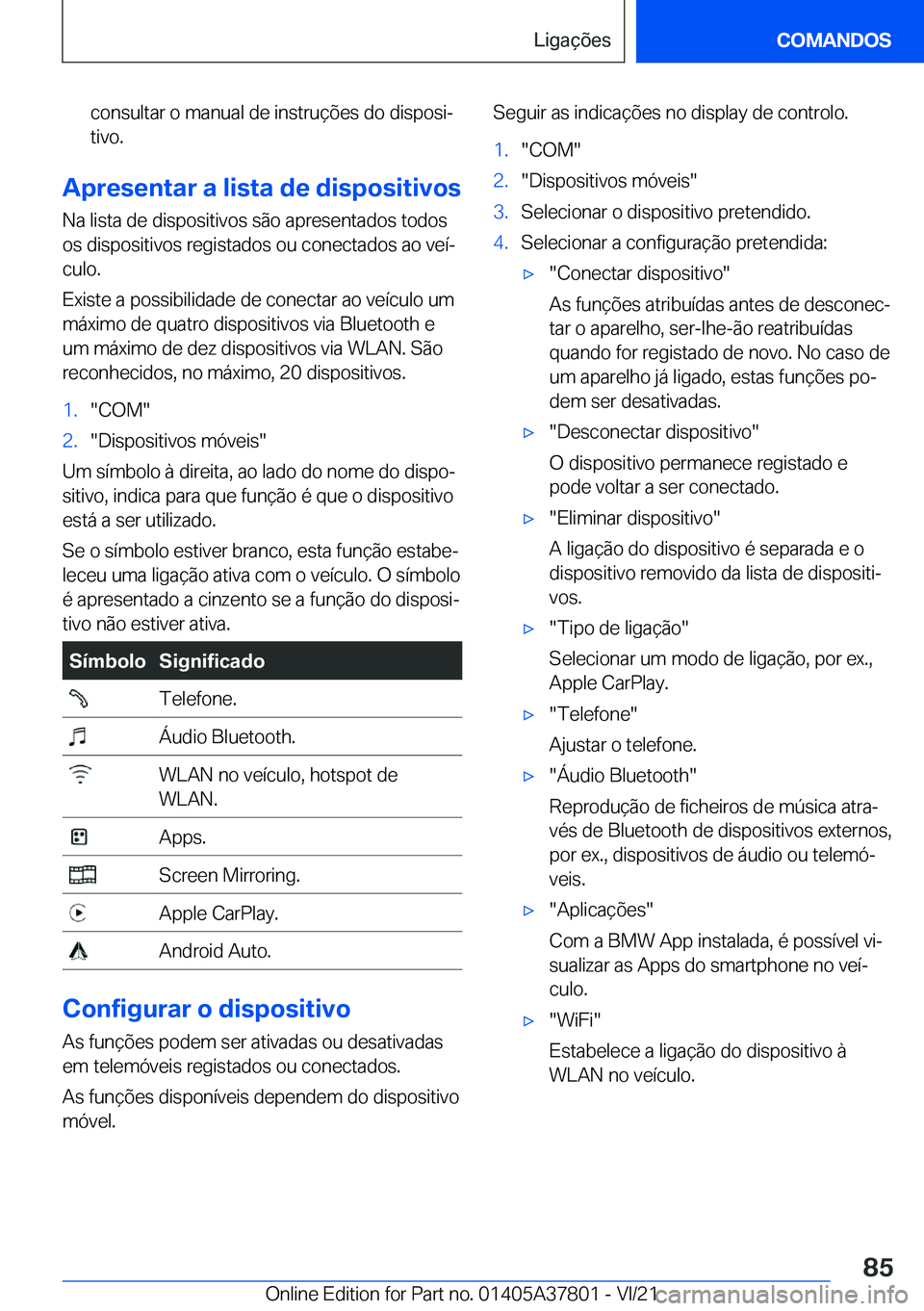 BMW X3 M 2022  Manual do condutor (in Portuguese) �c�o�n�s�u�l�t�a�r��o��m�a�n�u�a�l��d�e��i�n�s�t�r�u�
