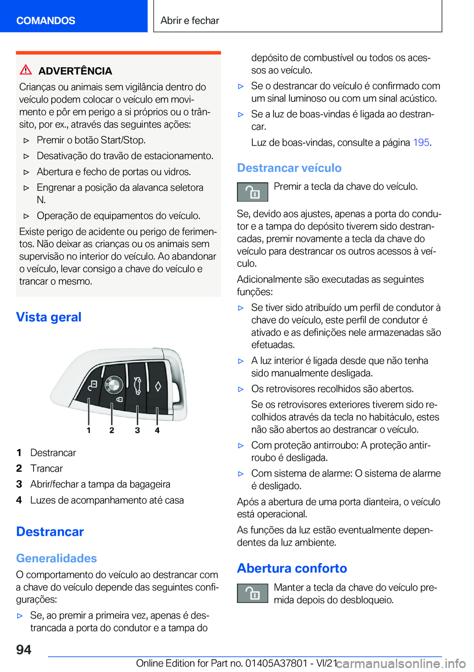 BMW X3 M 2022  Manual do condutor (in Portuguese) �A�D�V�E�R�T�