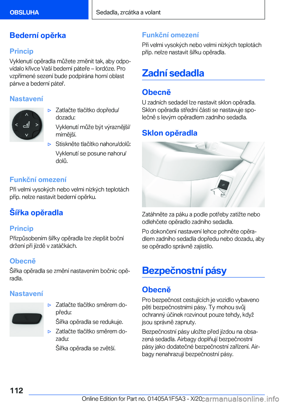 BMW X3 M 2021  Návod na použití (in Czech) �B�e�d�e�r�n�