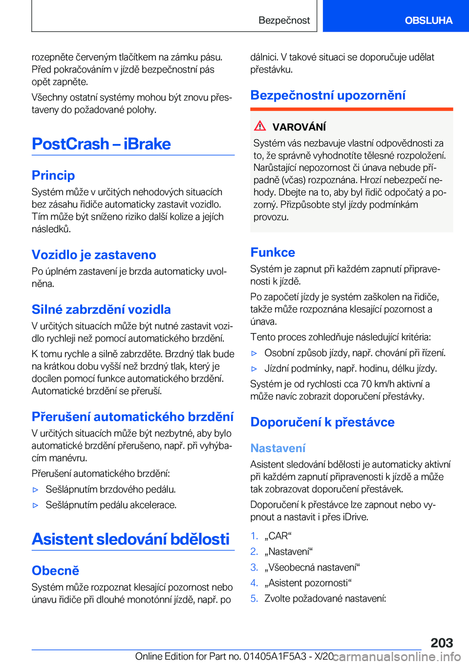 BMW X3 M 2021  Návod na použití (in Czech) �r�o�z�e�p�n�