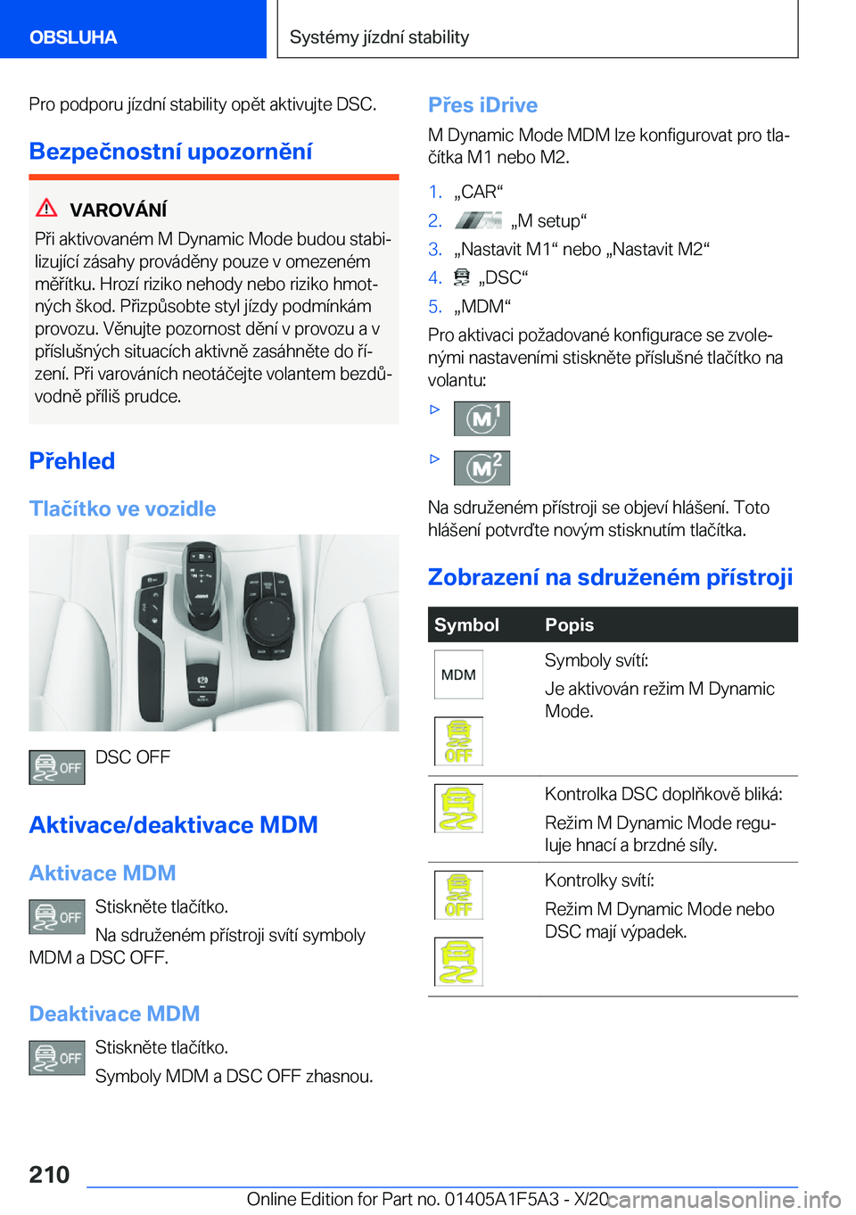 BMW X3 M 2021  Návod na použití (in Czech) �P�r�o��p�o�d�p�o�r�u��j�