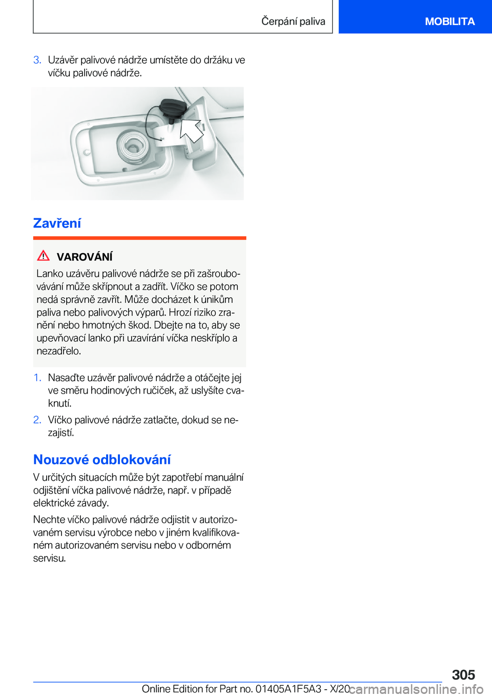 BMW X3 M 2021  Návod na použití (in Czech) �3�.�U�z�